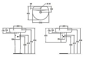 Раковина на пьедестале Ideal Standard Connect 55 E786401 белая купить в интернет-магазине Sanbest