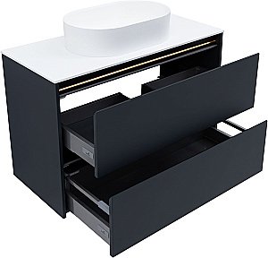 Тумба с раковиной Allen Brau Activity 100 1.34006.AM антрацит матовый/черный брашированный для ванной в интернет-магазине Sanbest