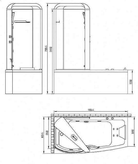 Ванна акриловая Orans BT-9501 170х85 белая с гидромассажем купить в интернет-магазине Sanbest