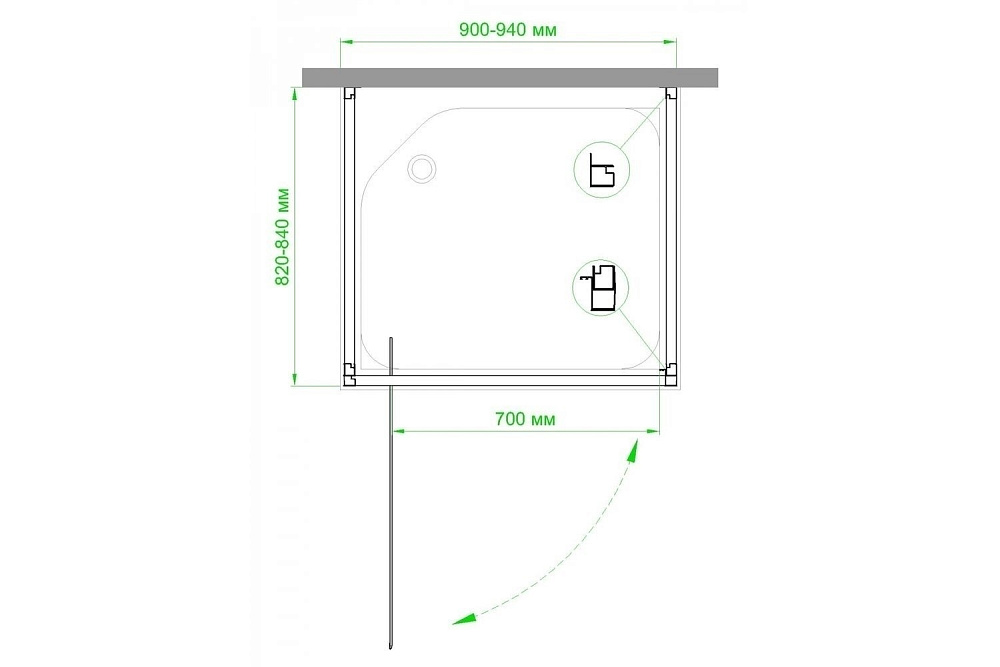 Душевой угол Royal Bath RB HV-C-CH-P 90x80 купить в интернет-магазине Sanbest