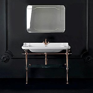 Консоль с раковиной на 1 отв. Kerasan Waldorf 4142K 100 золото для ванной в интернет-магазине сантехники Sanbest