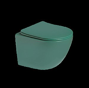 Унитаз подвесной SantiLine SL-5005T-G зеленый матовый, безободковый, с крышкой микролифт, слив торнадо купить в интернет-магазине Sanbest