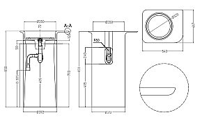 Раковина напольная Salini NINFEA 01 130221M 54 матовая из искусственного камня S-Stone, белая матовая купить в интернет-магазине Sanbest