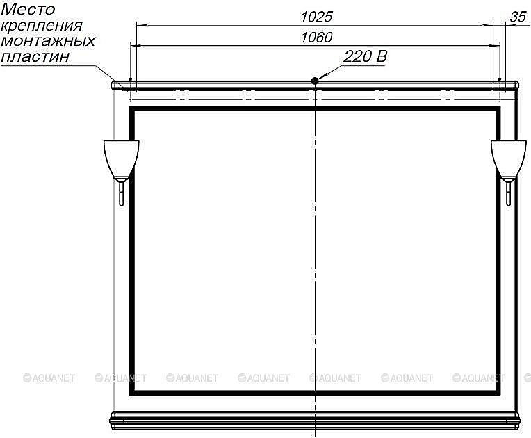 Зеркало Aquanet Валенса 120 белый в ванную от интернет-магазине сантехники Sanbest