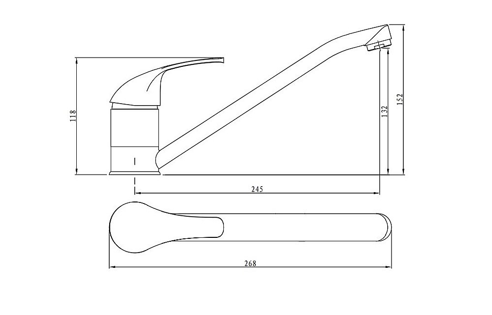Смеситель для кухни Rush Vrangel VR7114-27 хром купить в интернет-магазине сантехники Sanbest