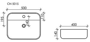 Раковина накладная Ceramica Nova Element CN5015 купить в интернет-магазине Sanbest