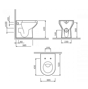 Унитаз приставной AM.PM Spirit V2.0 C701438WH белый купить в интернет-магазине Sanbest