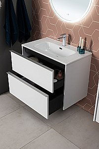 Тумба с раковиной Aquanet Вита 330474 100 белый матовый для ванной в интернет-магазине Sanbest