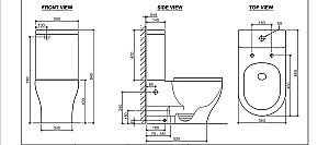 Унитаз Black&White UNIVERSE W-7792 белый, безободковый, с бачком купить в интернет-магазине Sanbest