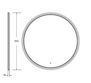Зеркало с LED подстветкой Cezares ECO CZR-SPC-LED-TCH 90x90 в ванную от интернет-магазине сантехники Sanbest