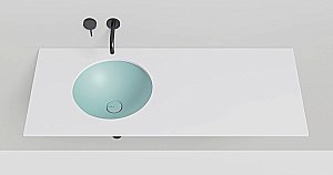 Раковина врезная снизу столешницы Salini MAREA 05 1802205MF 42 из искусственного камня S-Stone, матовая, цвет по RAL полностью купить в интернет-магазине Sanbest