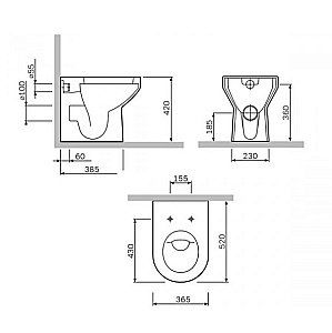 Унитаз приставной AM.PM Spirit V2.0 C701438WH белый купить в интернет-магазине Sanbest