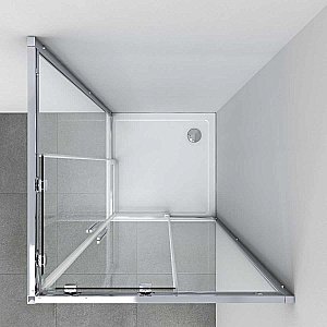 Душевой уголок Vincea Soft VSS-3SO100CLGM 100x100 профиль вороненая сталь/стекло прозрачное купить в интернет-магазине Sanbest