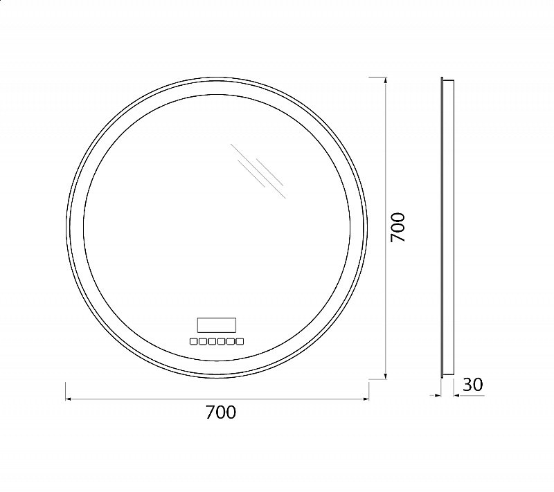 Зеркало BelBagno SPC-RNG-700 RAD в ванную от интернет-магазине сантехники Sanbest