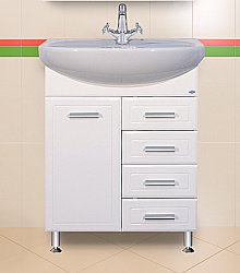 Тумба для раковины напольная Misty Стелла 65 белая купить в интернет-магазине сантехники Sanbest