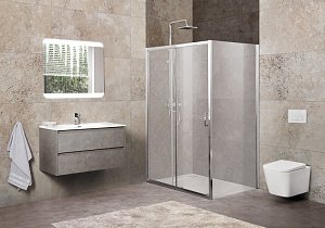 Душевой угол BelBagno UNIQUE-AH-1-100/115-90-P-Cr 115х90 стекло текстурное/профиль хром купить в интернет-магазине Sanbest