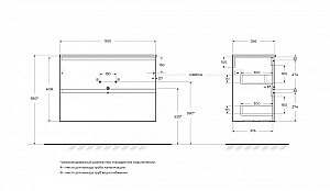 Тумба с раковиной BelBagno 90 UNO-MINI-900-2C-SO-GSO+BB-8099-3-90 темно-серая матовая для ванной в интернет-магазине Sanbest
