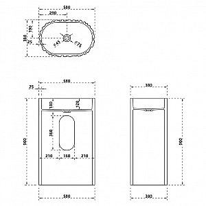 Раковина Abber Stein 58 AS2551-H белая купить в интернет-магазине Sanbest