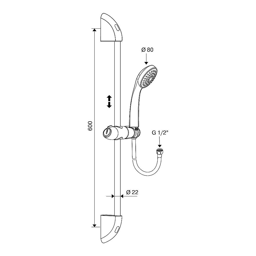 Душевой гарнитур Koller Pool Kvadro KR010 хром купить в интернет-магазине сантехники Sanbest