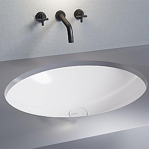 Раковина врезная снизу столешницы Salini MAREA 11 1802211M 55 из искусственного камня S-Stone, белая матовая купить в интернет-магазине Sanbest