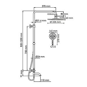 Душевая система WasserKraft Mindel 8500 SET2638 Thermo белый Soft-touch купить в интернет-магазине сантехники Sanbest