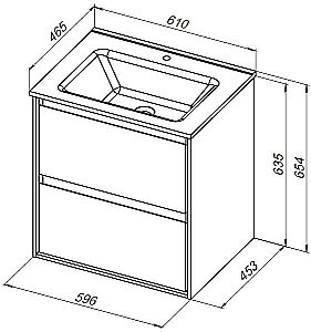 Тумба с раковиной Aquanet Милан 336367/254363 60 белый глянец для ванной в интернет-магазине Sanbest