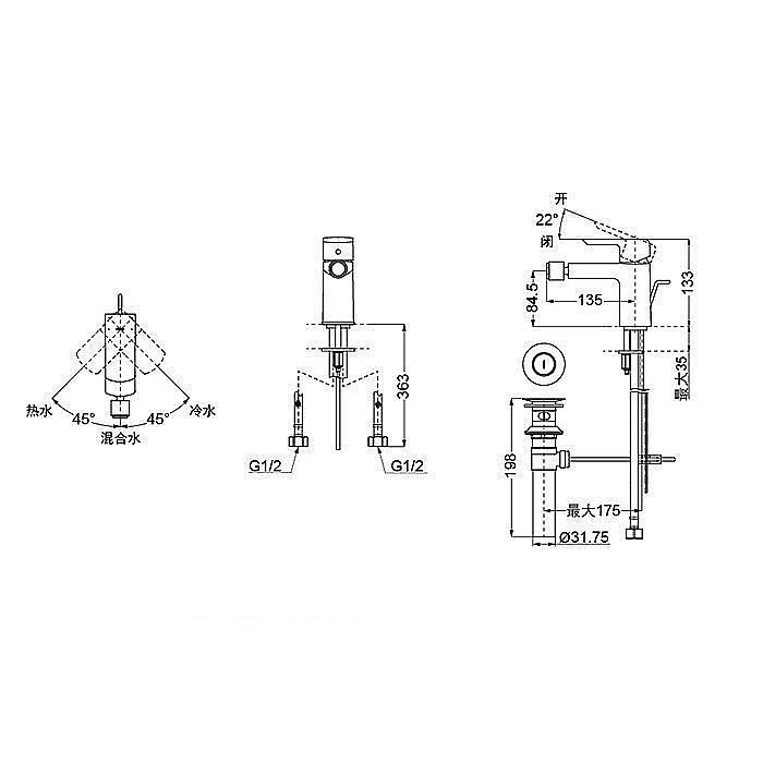 Смеситель для биде Toto Jewelhex Faucet TRG02301R купить в интернет-магазине сантехники Sanbest