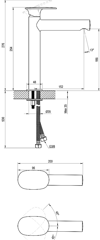 Смеситель для раковины Ravak Spring SG 014.20BL X070543 черный купить в интернет-магазине сантехники Sanbest