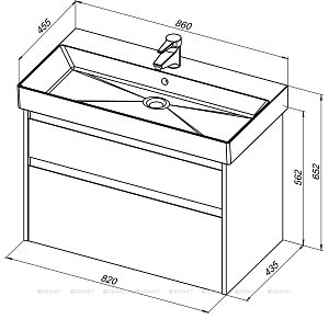 Тумба с раковиной Aquanet Nova Lite 249936 85 белый глянец для ванной в интернет-магазине Sanbest