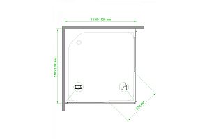 Душевой уголок Royal Bath RB12115HPD-C-BL 115х120 матовый купить в интернет-магазине Sanbest