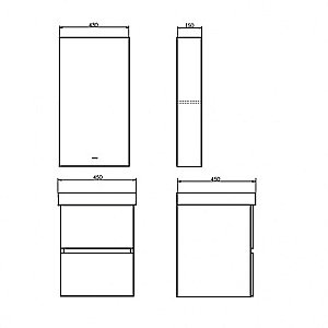 Тумба с раковиной Comforty Дартфорд 45 дуб тёмно коричневый для ванной в интернет-магазине Sanbest