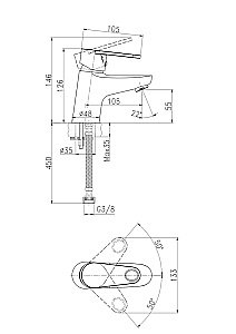 Смеситель для раковины Cersanit CARI 63025 купить в интернет-магазине сантехники Sanbest