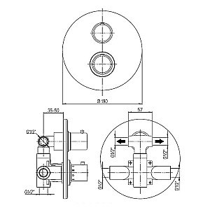 Смеситель для ванны PAINI Cox 78PZSET26911THBATH черный матовый купить в интернет-магазине сантехники Sanbest