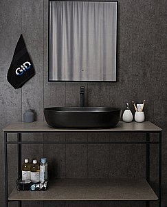 Раковина накладная Gid Lago 61 Bm1348 53355 черная матовая купить в интернет-магазине Sanbest