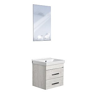 Тумба с раковиной Comforty Никосия-50П 00-00017091 дуб белый для ванной в интернет-магазине Sanbest