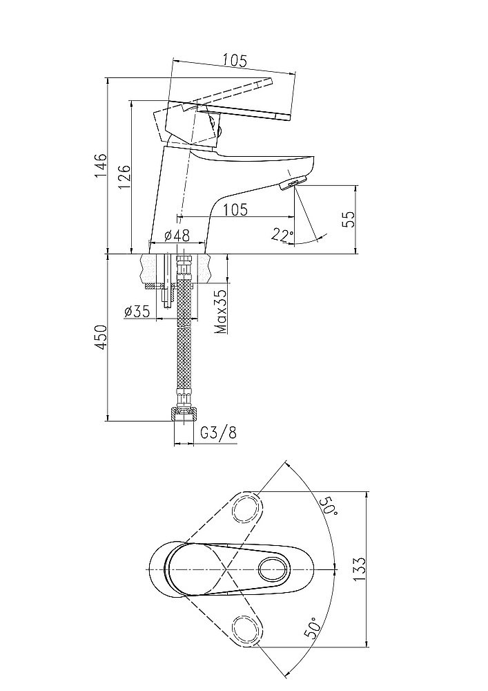 Смеситель для раковины Cersanit CARI 63025 купить в интернет-магазине сантехники Sanbest