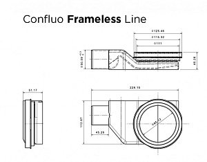 Душевой трап Pestan Confluo Frameless Line Matte Black 550 купить в интернет-магазине Sanbest