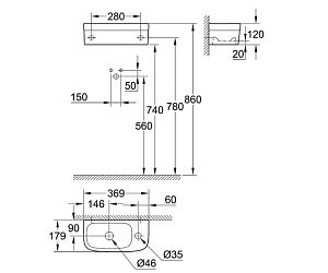 Раковина подвесная Grohe Euro Ceramic 39327000 купить в интернет-магазине Sanbest