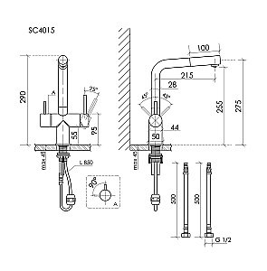 Смеситель для кухни Sancos Spin SC4015BG брашированное золото купить в интернет-магазине сантехники Sanbest