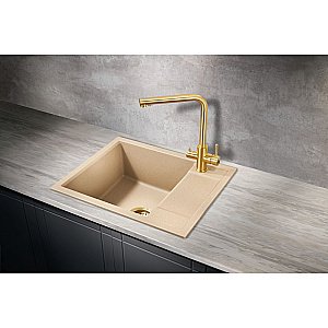 Мойка кухонная Milacio Navarra 60 Cuarzo MC.77074 бежевая купить в интернет-магазине сантехники Sanbest