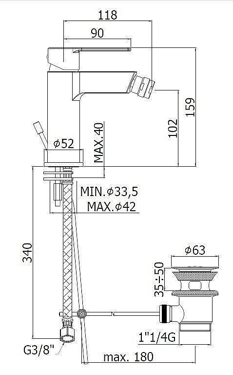 Смеситель для биде Paffoni Ringo RIN131NO купить в интернет-магазине сантехники Sanbest