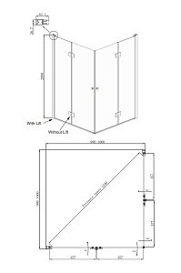 Душевой уголок Ambassador Diamond 100x100 12011110 купить в интернет-магазине Sanbest