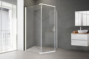 Душевой уголок Royal Bath TR RB1180TR-T 80х110 прозрачное стекло/профиль белый купить в интернет-магазине Sanbest