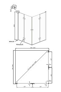 Душевой уголок Ambassador Diamond 12011110 100x100 стекло прозрачное/профиль хром купить в интернет-магазине Sanbest