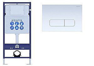 Инсталляция для унитаза Aquatek Standart INS-0000012 с кнопкой KDI-0000013 белая купить в интернет-магазине сантехники Sanbest
