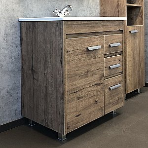Тумба с раковиной Comforty Марио 00-00004157 75 дуб темный для ванной в интернет-магазине Sanbest