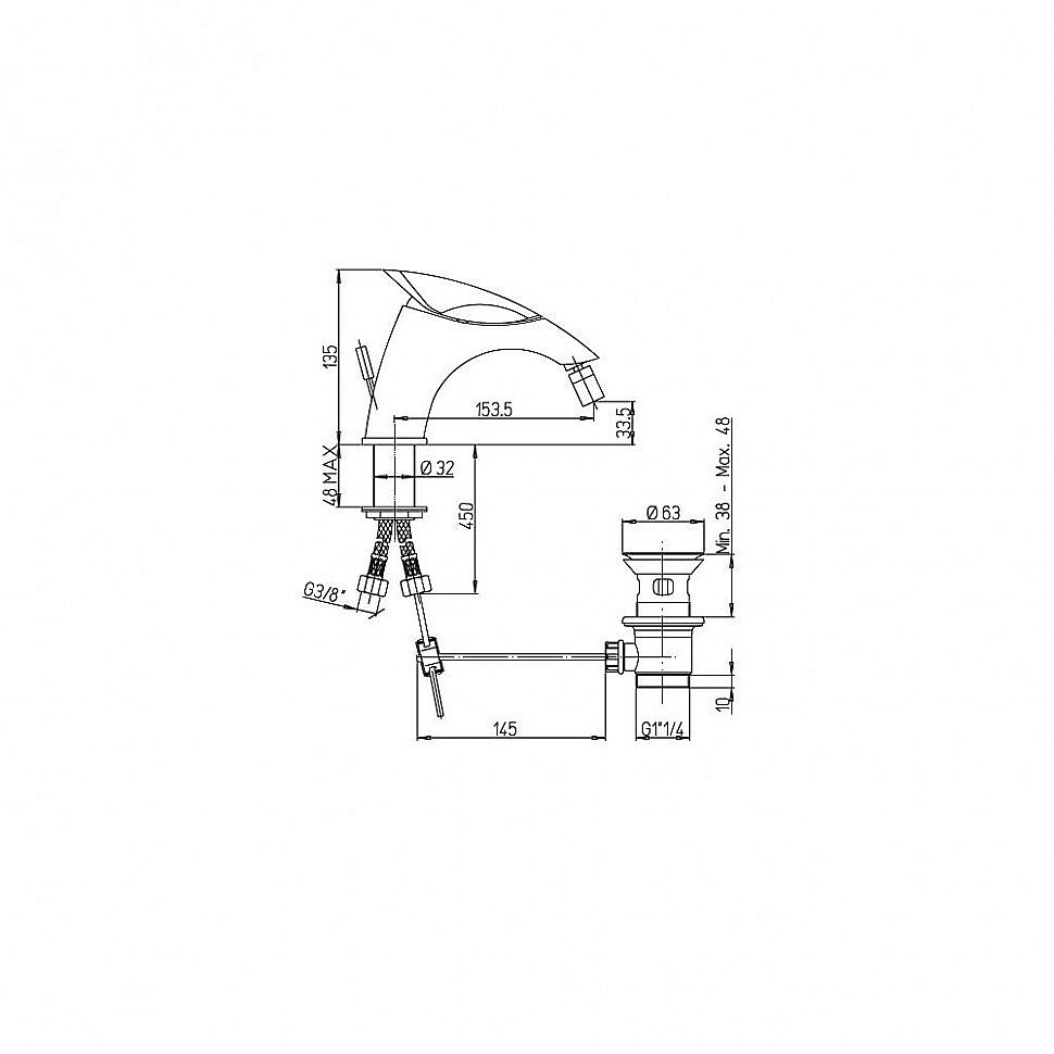 Смеситель для биде PAINI F1 F1CR3062SKM хром купить в интернет-магазине сантехники Sanbest