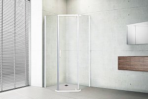 Душевой угол Royal Bath TR RB100TR-T 100х100 прозрачное стекло/профиль белый купить в интернет-магазине Sanbest