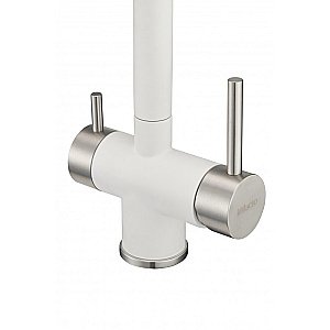 Смеситель для кухни Milacio Ultra MCU.554.WH белый/хром купить в интернет-магазине сантехники Sanbest