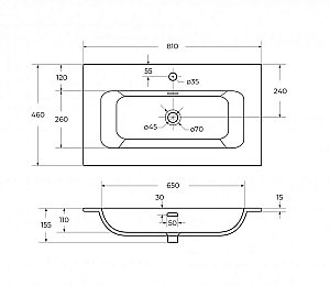 Раковина Cezares CZR-8073-80 белая купить в интернет-магазине Sanbest